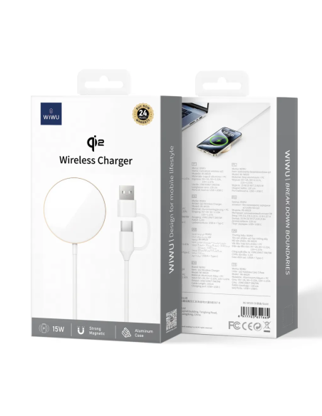 Qi 2.0 Wireless Charger with USB-A and USB-C