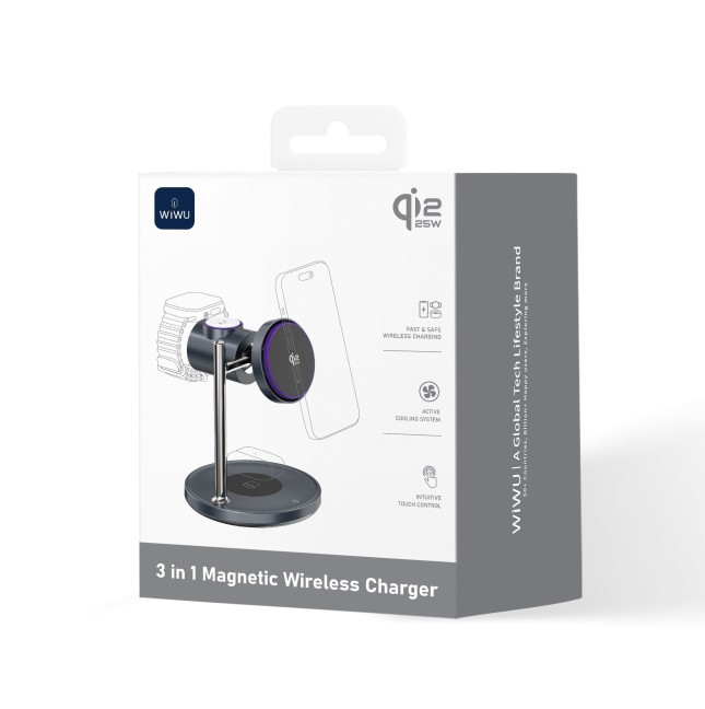 25W Qi2.2 3 en 1 Soporte Magnético