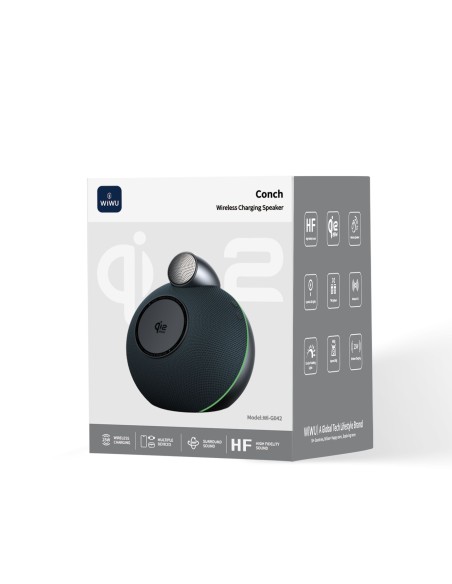 Altavoz con carga inalámbrica Qi2.2 25W Conch (Negro)