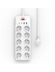Regleta de Enchufes GaN 14 en 1 con USB-C PD 20 W y 10 Tomas