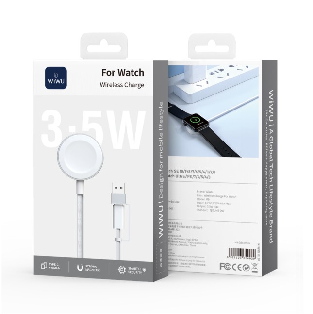 Apple Watch 2-in-1 Magnetic Charging Cable USB-A and USB-C