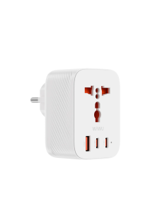 Universal 20W GaN Plug Adapter with 2 USB-C and 1 USB-A Power Cube