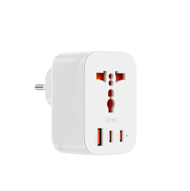 Universal 20W GaN Plug Adapter with 2 USB-C and 1 USB-A Power Cube