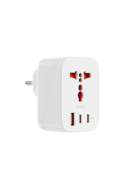 Universal 20W GaN Plug Adapter with 2 USB-C and 1 USB-A Power Cube