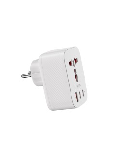 Adaptador enchufe universal 20W GaN con 2 USB-C y USB-A Power Cube 2