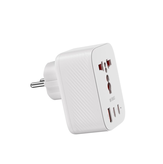 Adaptador enchufe universal 20W GaN con 2 USB-C y USB-A Power Cube