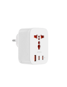 Adaptador enchufe universal GaN 30 W con 2 USB-C y USB A Power Cube