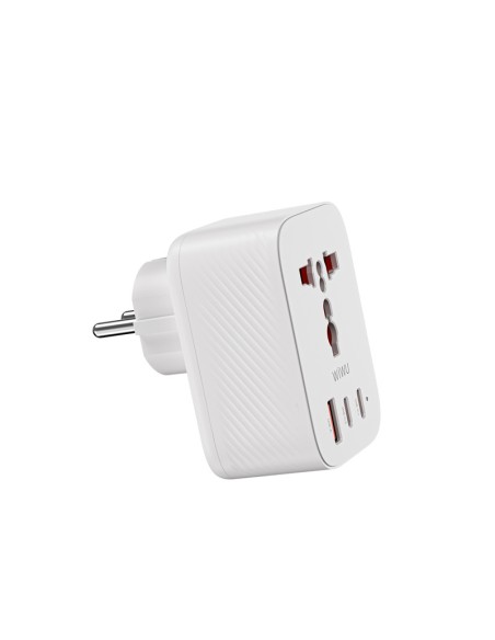 Adaptador enchufe universal GaN 30 W con 2 USB-C y USB A Power Cube