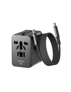 Adaptador Enchufe Universal GaN 20 W con Cable USB-C (1 m) | WiWU 2