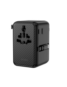 Adaptador Enchufe Universal GaN 70 W Cable USB-C Retráctil | WiWU 2