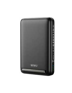 20W 10,000 mAh Magnetic Power Bank with Integrated Stand Black