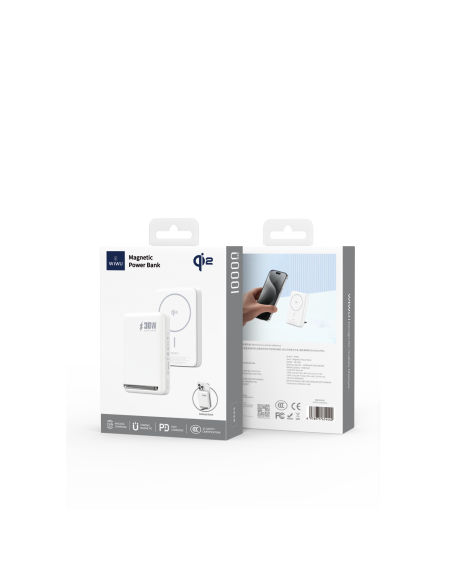 Powerbank con Magsafe Carga Qi2 10.000 mAh 15W+30W con Soporte