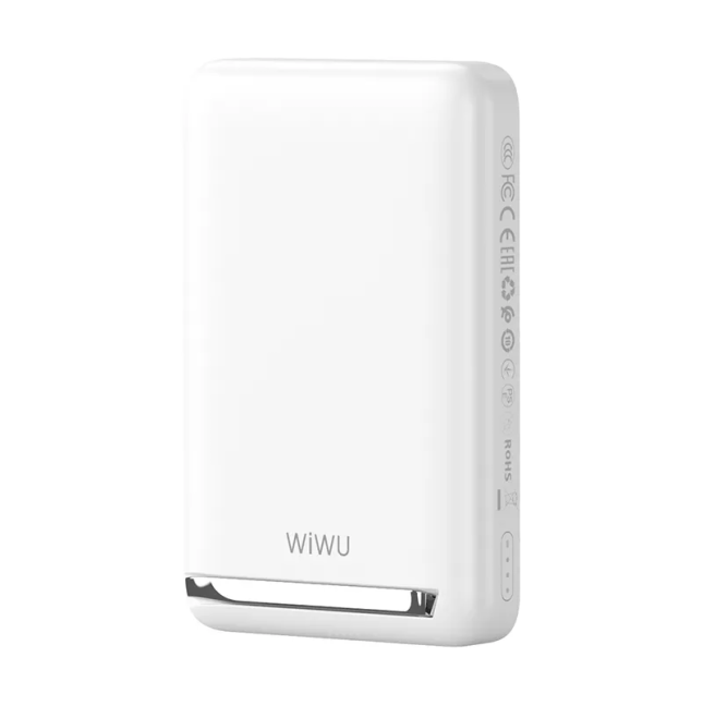 20W 10,000 mAh Magnetic Power Bank with Integrated Stand White
