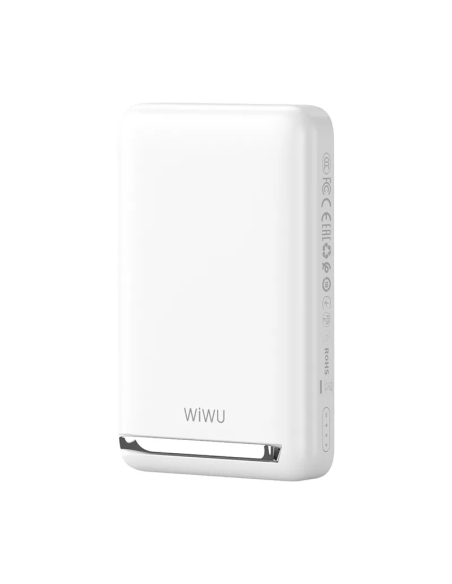 20W 10,000 mAh Magnetic Power Bank with Integrated Stand White