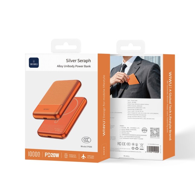 Powerbank 10000mAh de PD 20W, Naranja