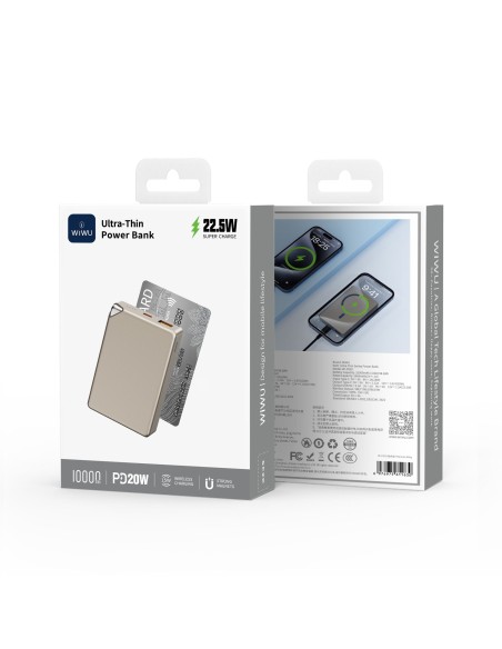 Batería Externa Ultrafina de 10000 mAh, Gris