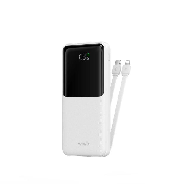 22.5W 10,000mAh Power Bank with Built-in Cables Essen (White)