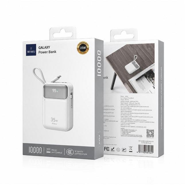 Powerbank de 10000mAh y 35W Blanco