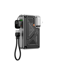 Knight Series 10,000 mAh Power Bank – 35W with Integrated CN+UK+EU Plug, Black