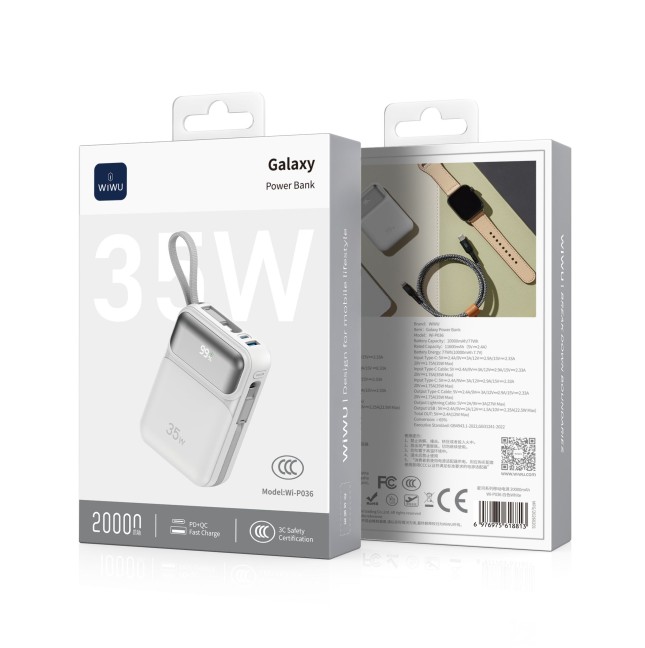 Powerbank de 20000 mAh y 35W Blanco