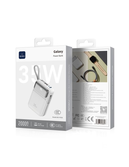 Powerbank de 20000 mAh y 35W Blanco