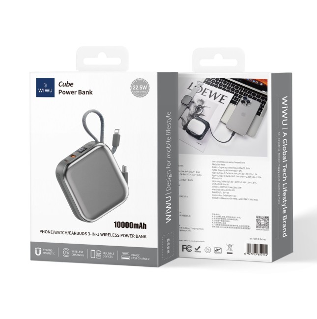 Powerbank Titanio de 10000 mAh 22.5W Negro