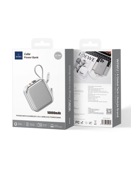 Cube External Battery 22.5W 10,000mAH White