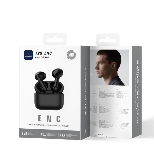 Auriculares TWS ENC T29 Negro