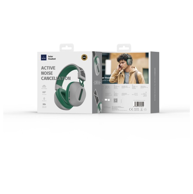 Green+Gray Solar Wireless Headphones
