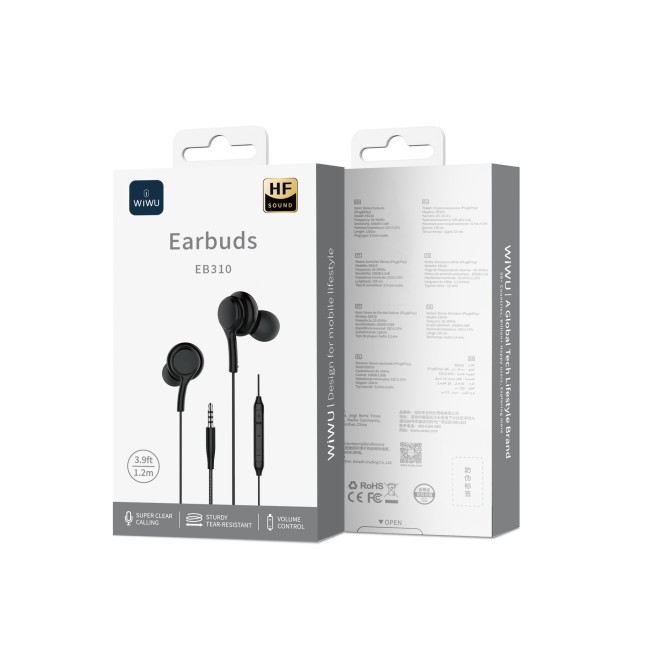 Auriculares con Cable de 3.5 mm, negro