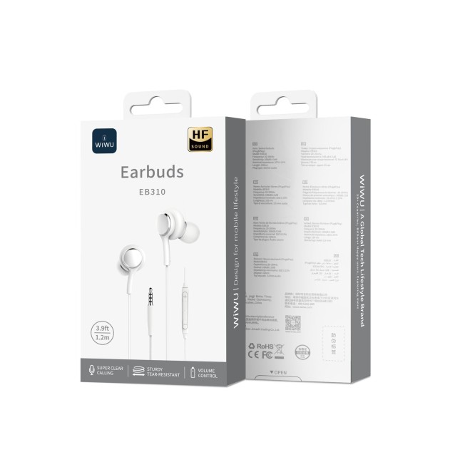 Auriculares con Cable de 3.5 mm, blanco