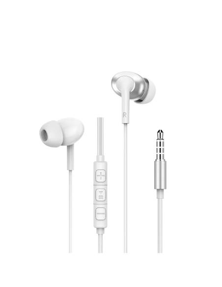 Auriculares Estéreos con Cable de 3,5 mm Blanco