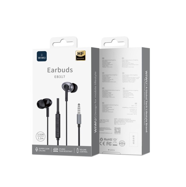 Auriculares Estéreos con Cable de 3,5 mm, Negro