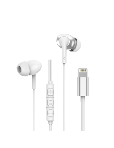 White Stereo Lightning Cable Earphones with Microphone | WiWU
