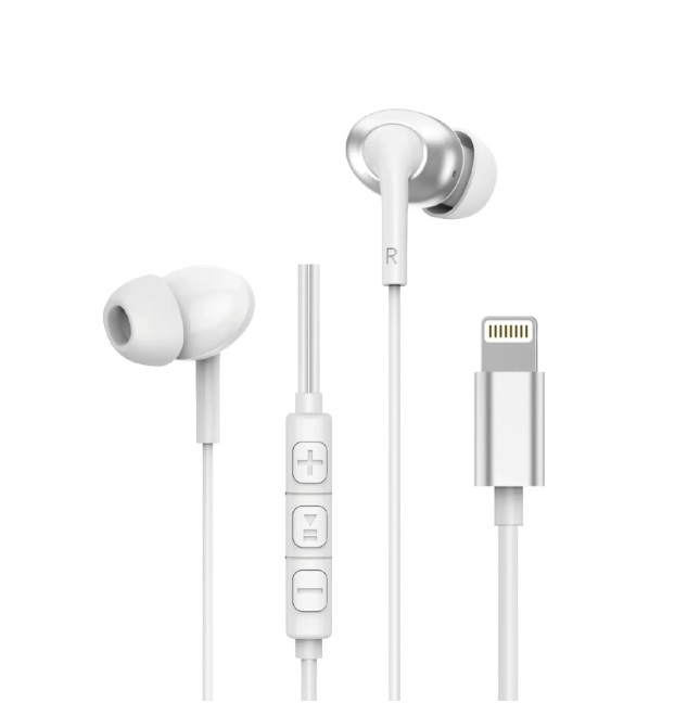 Auriculares con Cable Lightning Estéreo Blanco con Micrófono | WiWU