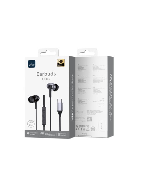 USB-C Stereo Wired Headphones Black