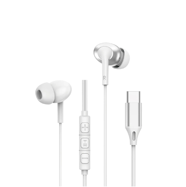 USB-C Stereo Wired Headphones White