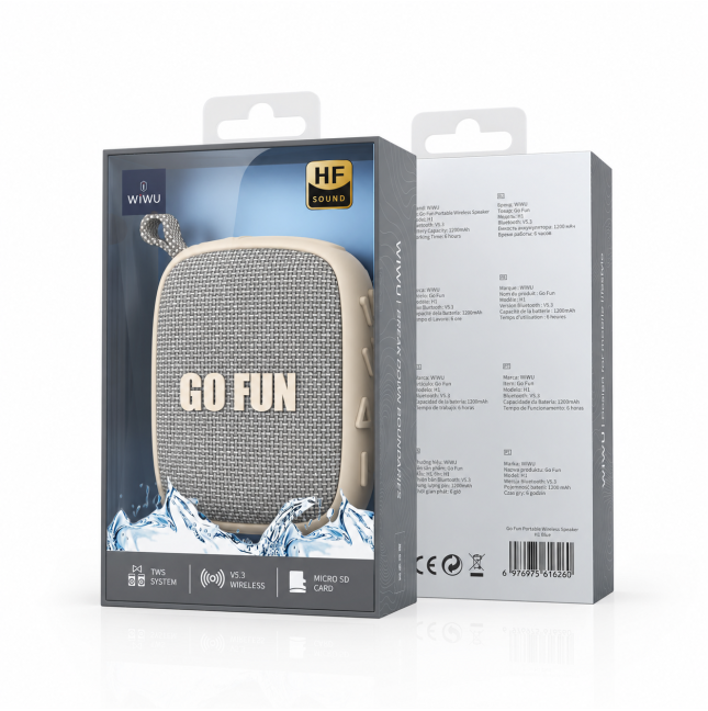 GO FUN Portable IPX6 Speaker (Beige)