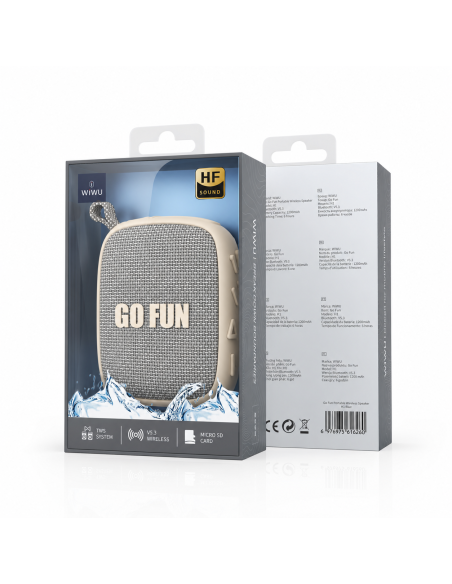 GO FUN Portable IPX6 Speaker (Beige)