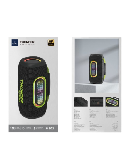 Altavoz Inalámbrico Thunder H7: 40 W, TWS, LED, IPX6