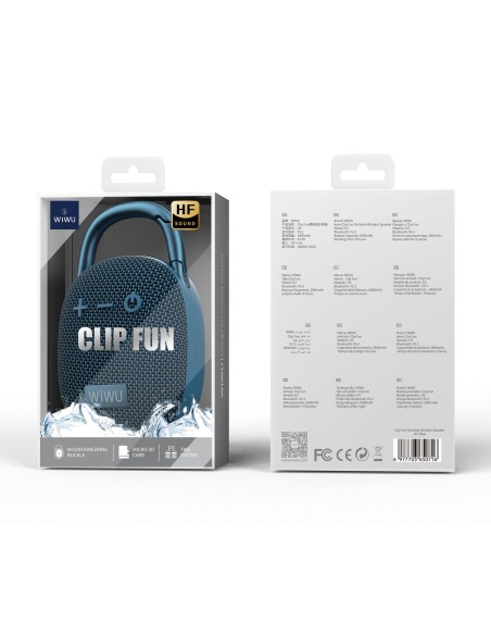 Bluetooth Speaker with Carabiner CLIP FUN (Blue)