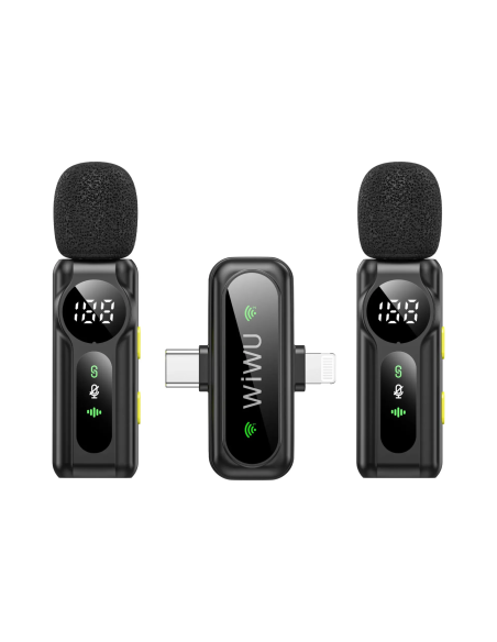 Micrófonos Inalámbrico Doble con Tipo-C y Lightning