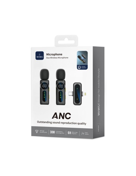 Micrófonos Inalámbrico Doble con Tipo-C y Lightning