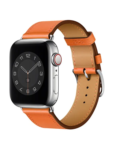 38/40/41mm Correa Naranja Piel Apple Watchf