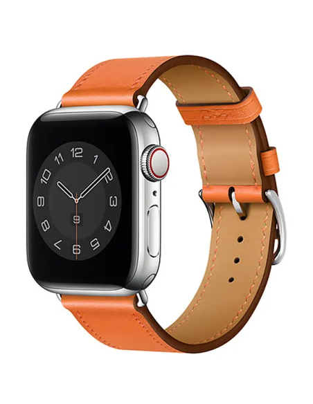 38/40/41mm Correa Naranja Piel iWatch