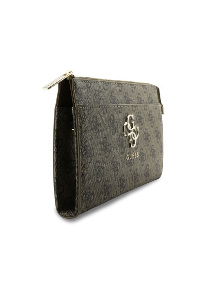 GUESS Handbag with 4G Logo, Wrist Strap and Adjustable Long Strap (Brown)