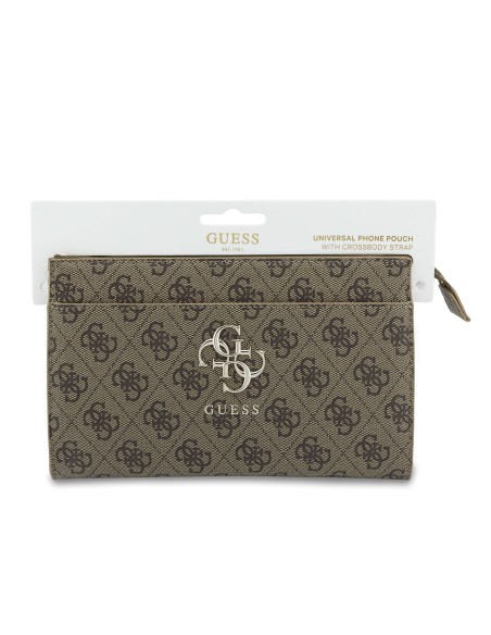 GUESS Handbag with 4G Logo, Wrist Strap and Adjustable Long Strap (Brown)