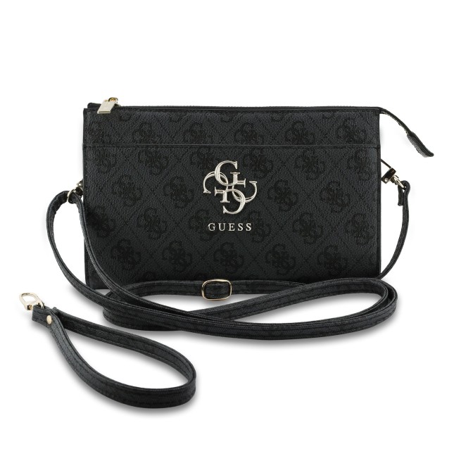 GUESS Handbag with 4G Logo, Wrist Strap and Adjustable Long Strap (Black)