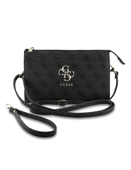 GUESS Handbag with 4G Logo, Wrist Strap and Adjustable Long Strap (Black)