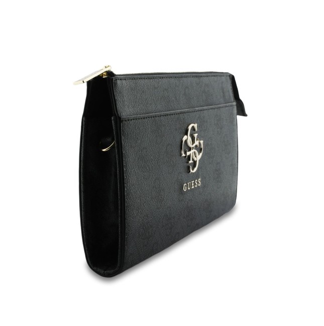 GUESS Handbag with 4G Logo, Wrist Strap and Adjustable Long Strap (Black)